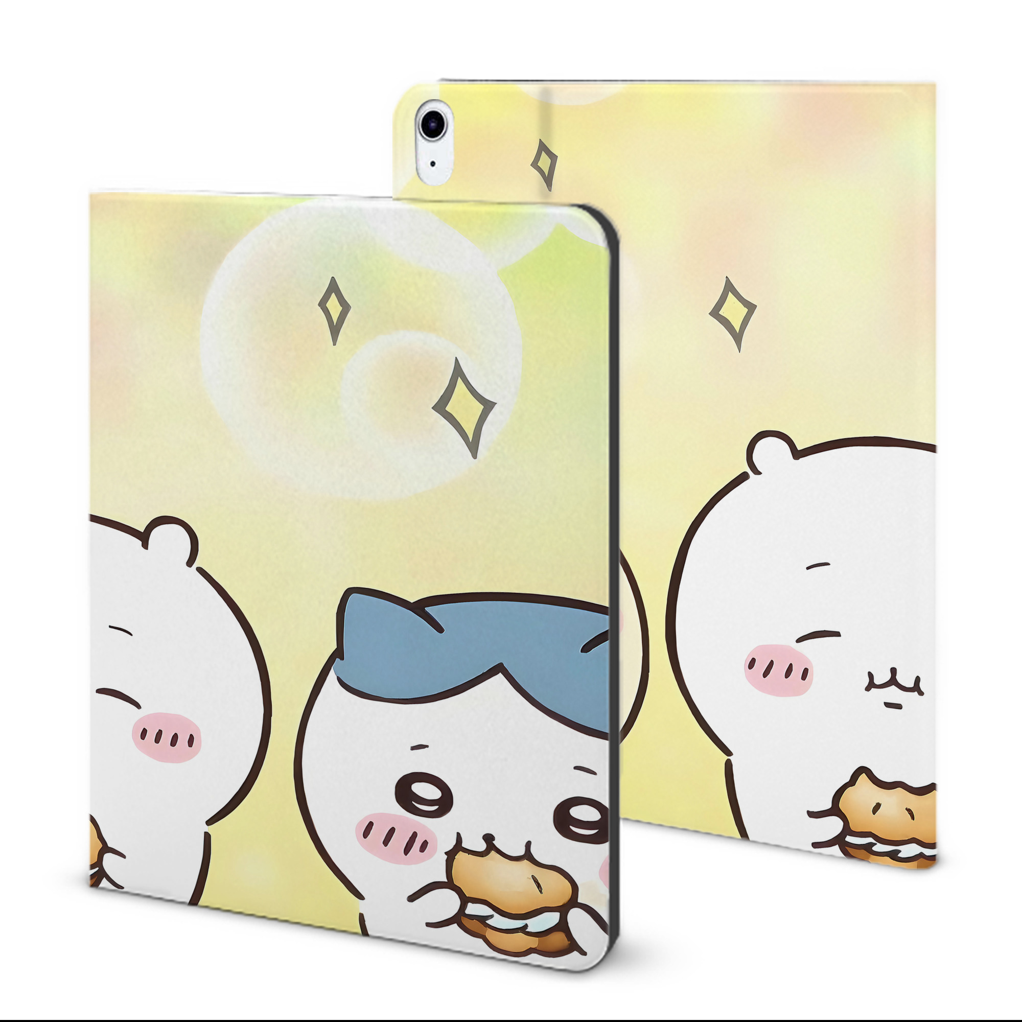 （画像用） ちいかわ Chii-kawa IPad ケース ブック型 PUレザー TPU 耐衝撃 軽量 薄型 ペン収納なし 全面保護 IPad 各モデル対応